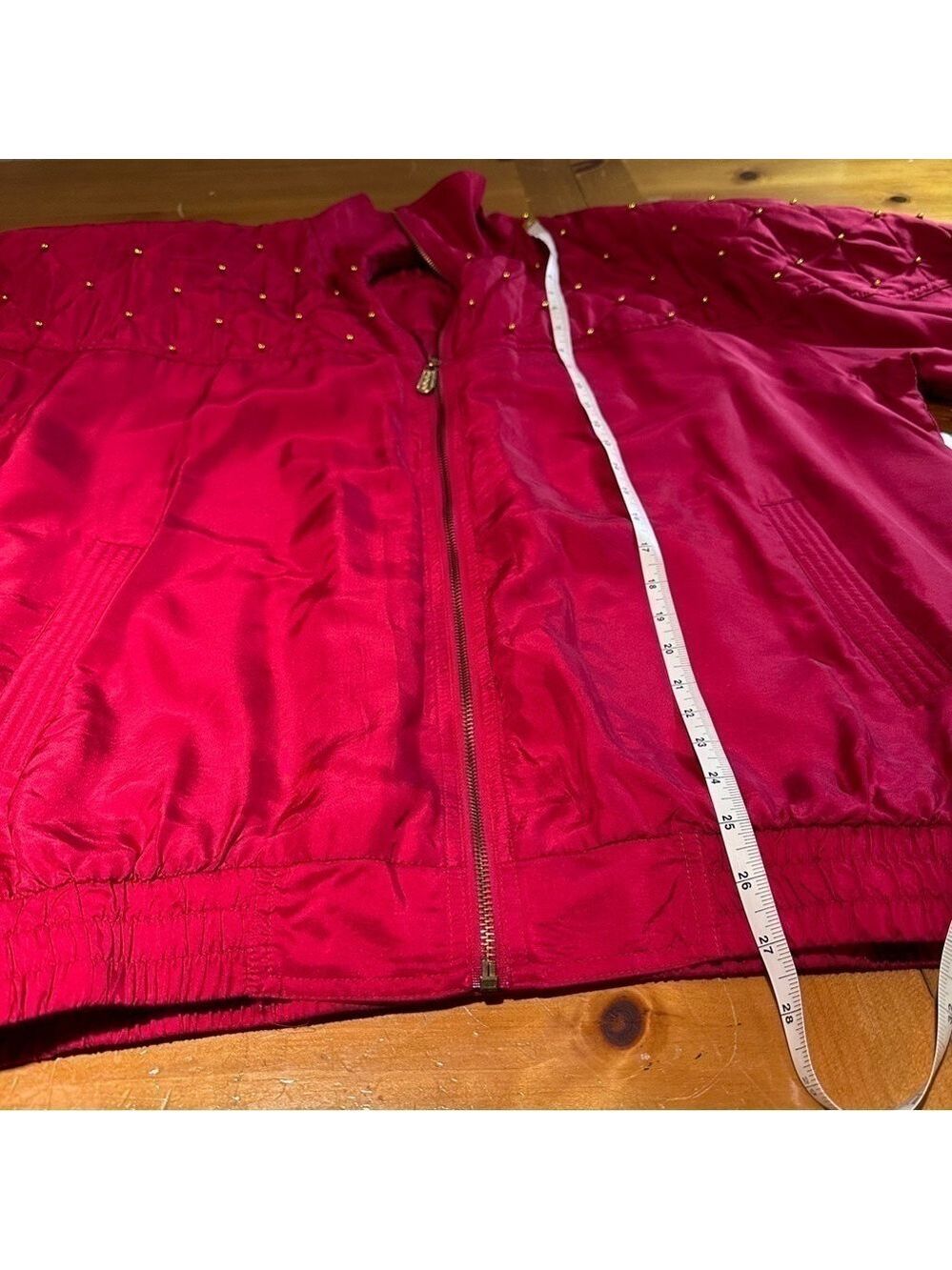 FUDA International Vintage 100% Silk Red Jacket Size XL - Picture 4 of 8